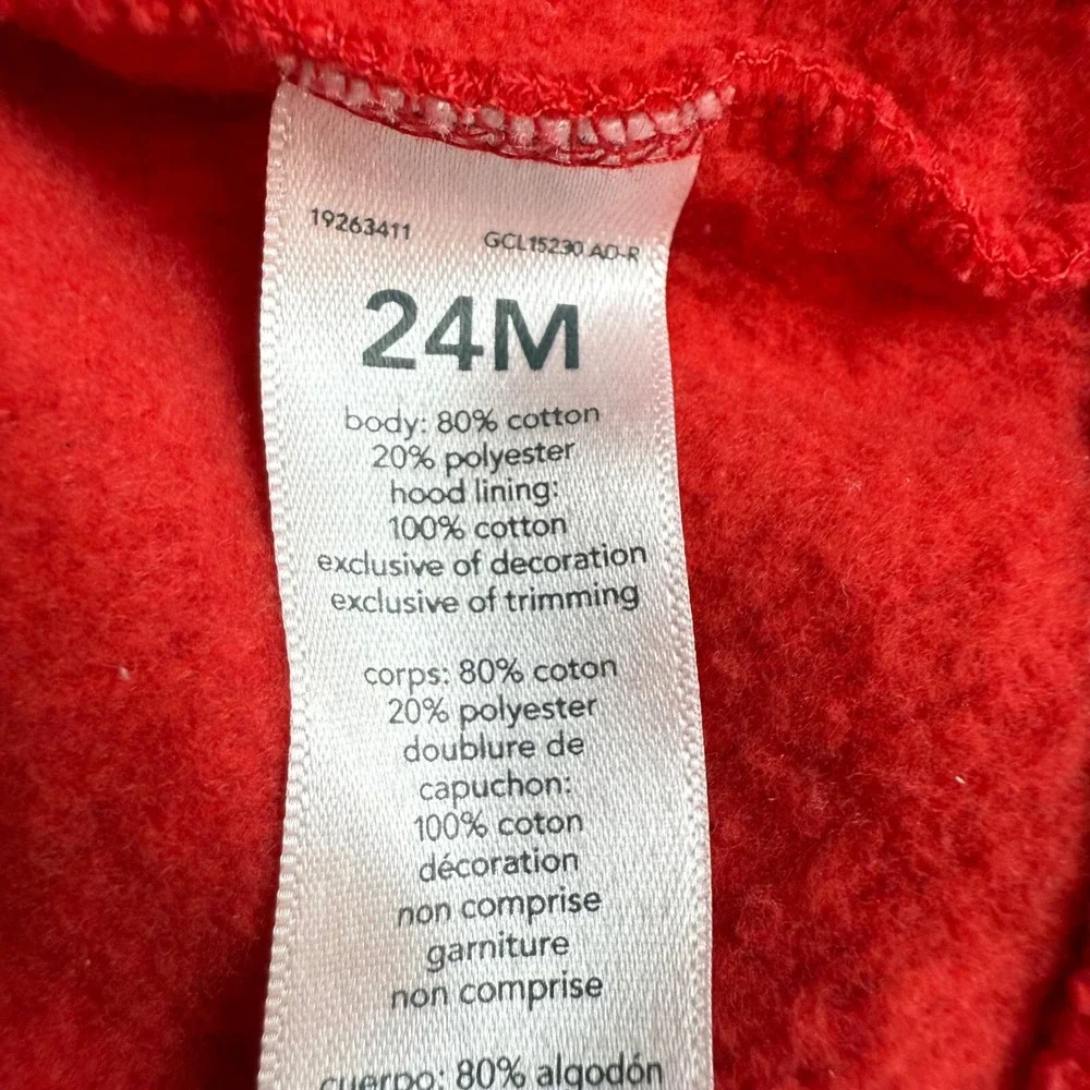 SALE‎ OshKosh Bgosh Full Zip Hoodie Sweatshirt Pockets Red Blue 24M